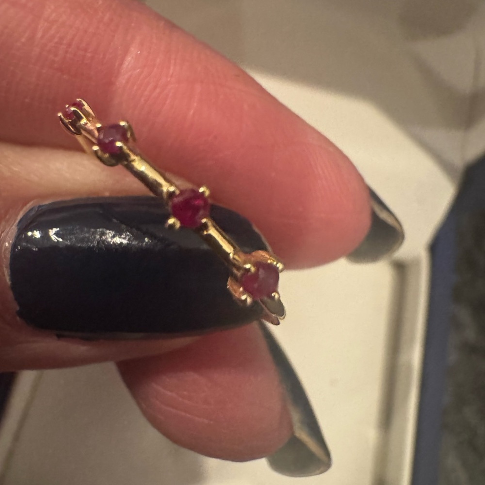 Adina Reyter Ruby Stacking Ring in 14K Yellow Gold - Picture 2 of 5
